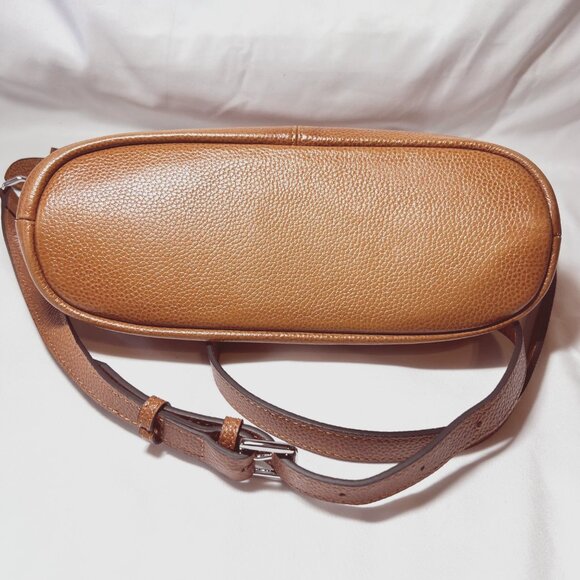 Heshe Shoulder/Crossbody Purse/Satchel-Leather-Multi Pockets-Adj. Strap-Camel - Picture 12 of 14